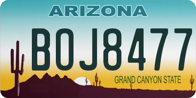 AZ license plate BOJ8477