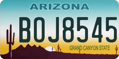 AZ license plate BOJ8545