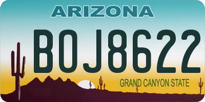 AZ license plate BOJ8622