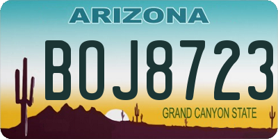 AZ license plate BOJ8723