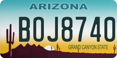 AZ license plate BOJ8740