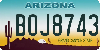 AZ license plate BOJ8743