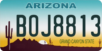 AZ license plate BOJ8813