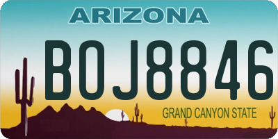 AZ license plate BOJ8846
