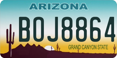 AZ license plate BOJ8864