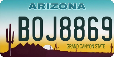 AZ license plate BOJ8869