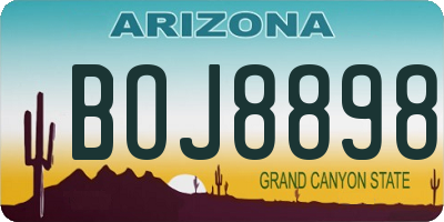 AZ license plate BOJ8898