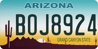 AZ license plate BOJ8924