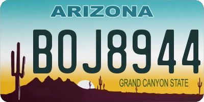 AZ license plate BOJ8944