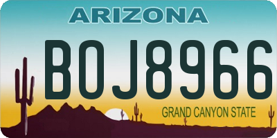 AZ license plate BOJ8966