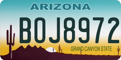AZ license plate BOJ8972