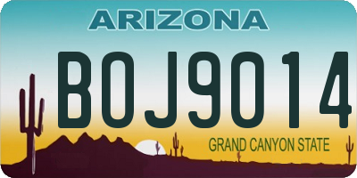 AZ license plate BOJ9014