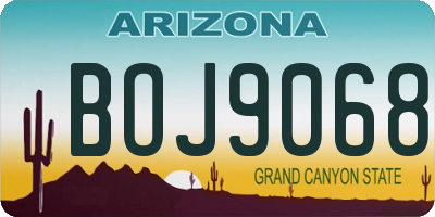 AZ license plate BOJ9068