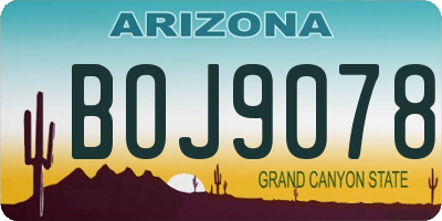 AZ license plate BOJ9078