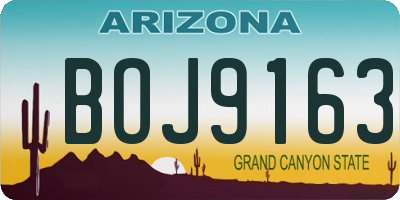 AZ license plate BOJ9163