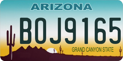 AZ license plate BOJ9165
