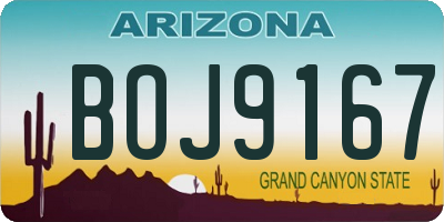 AZ license plate BOJ9167