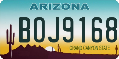 AZ license plate BOJ9168