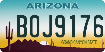 AZ license plate BOJ9176