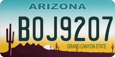 AZ license plate BOJ9207