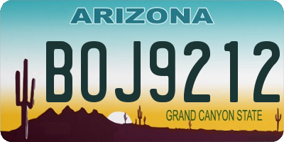 AZ license plate BOJ9212