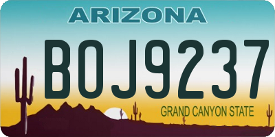 AZ license plate BOJ9237