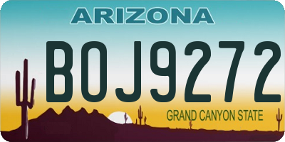 AZ license plate BOJ9272