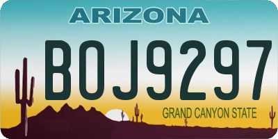 AZ license plate BOJ9297