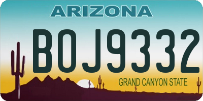 AZ license plate BOJ9332