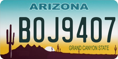AZ license plate BOJ9407