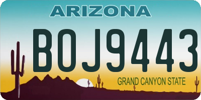 AZ license plate BOJ9443