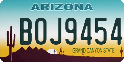 AZ license plate BOJ9454
