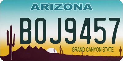 AZ license plate BOJ9457