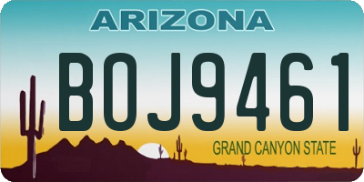 AZ license plate BOJ9461