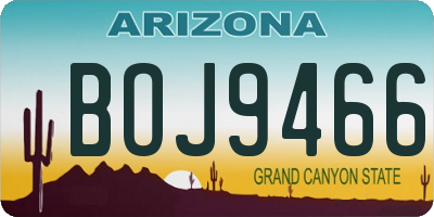 AZ license plate BOJ9466
