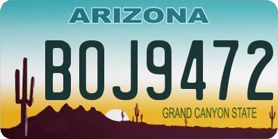 AZ license plate BOJ9472