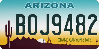 AZ license plate BOJ9482