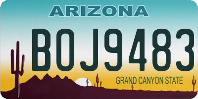 AZ license plate BOJ9483