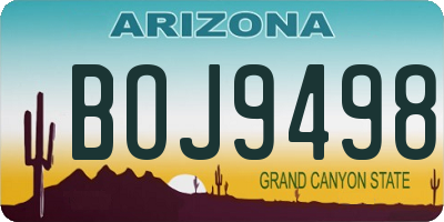AZ license plate BOJ9498
