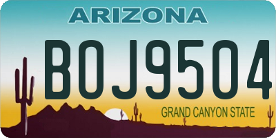 AZ license plate BOJ9504