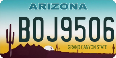 AZ license plate BOJ9506