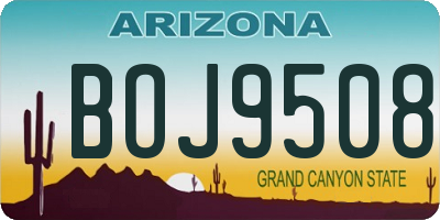 AZ license plate BOJ9508