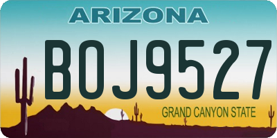 AZ license plate BOJ9527