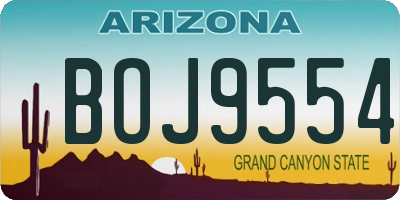 AZ license plate BOJ9554
