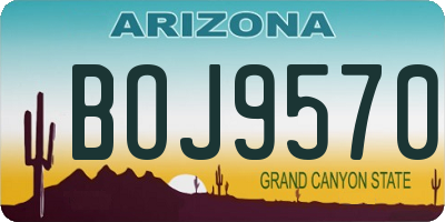 AZ license plate BOJ9570