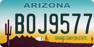 AZ license plate BOJ9577