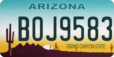 AZ license plate BOJ9583