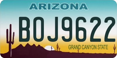 AZ license plate BOJ9622