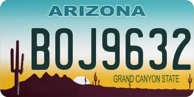 AZ license plate BOJ9632