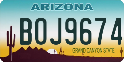 AZ license plate BOJ9674